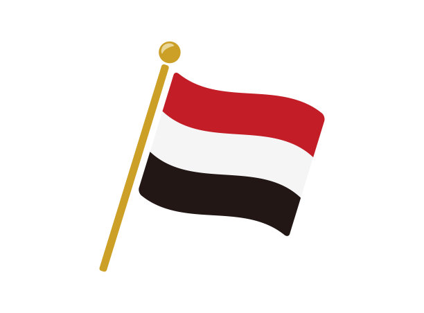 也门国旗图标矢量插图图片下载