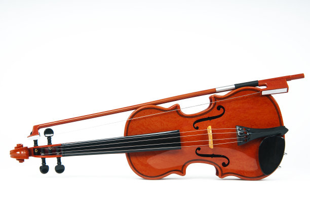 乐器:小提琴，白色背景。图片下载