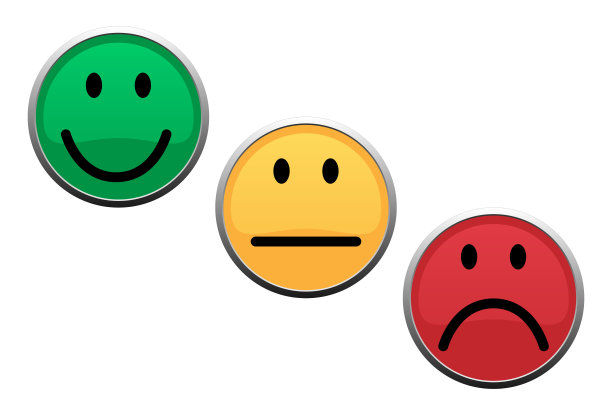 三种颜色的笑脸图标矢量隔离在一个白色的背景图片下载