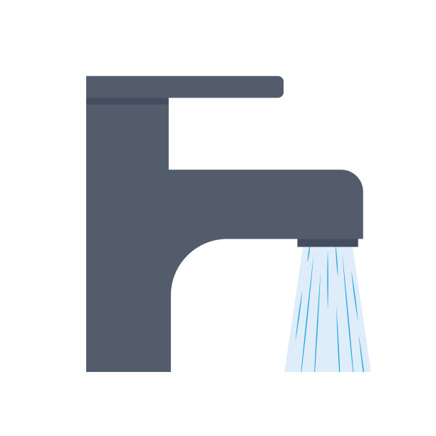 现代水龙头与流动的水图片下载