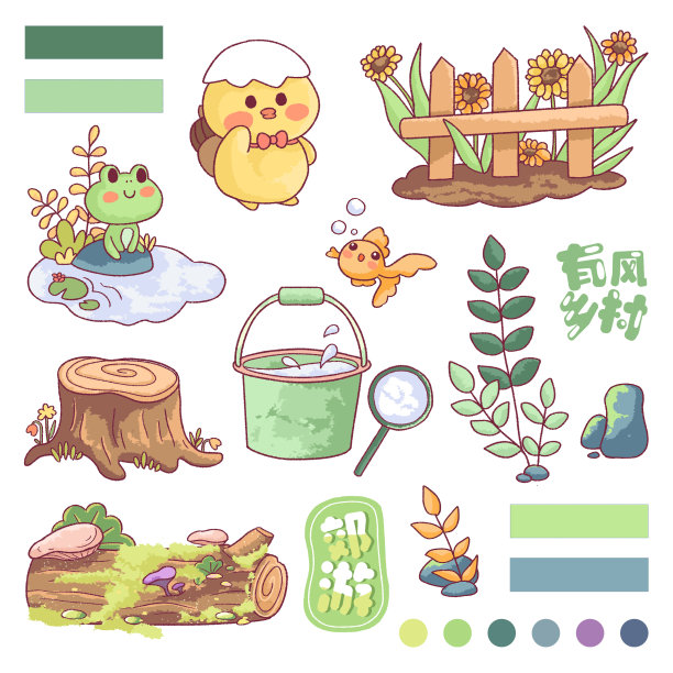 小女孩在乡下乡下玩耍图片下载