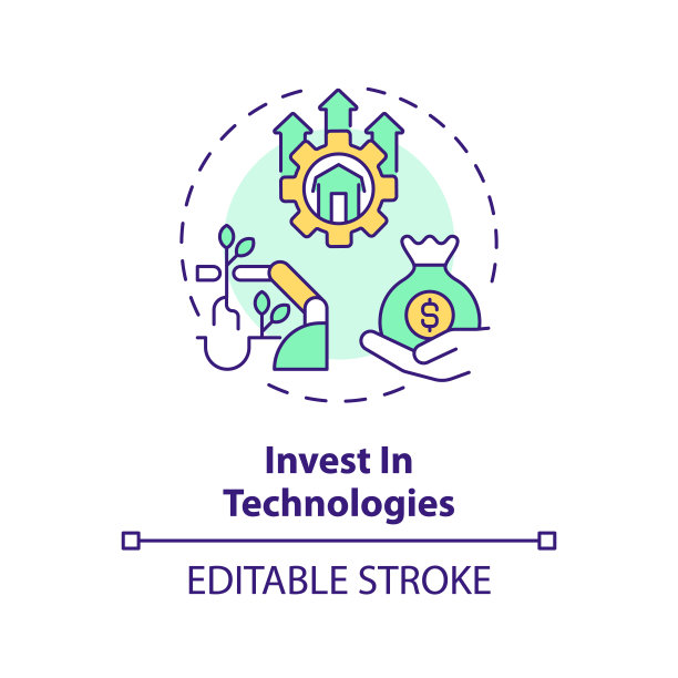 投资技术多色概念图标图片下载
