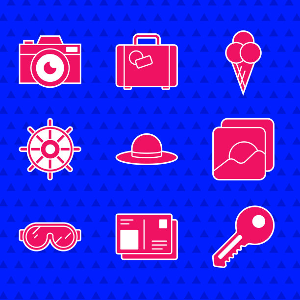 设置优雅女士帽护照与签证印章图片下载