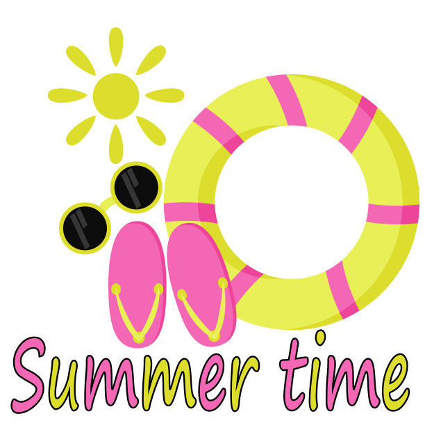 夏日时光亮人字拖游圈图片下载