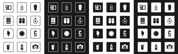 把冰淇淋放在华夫蛋卷人字拖护照里图片下载