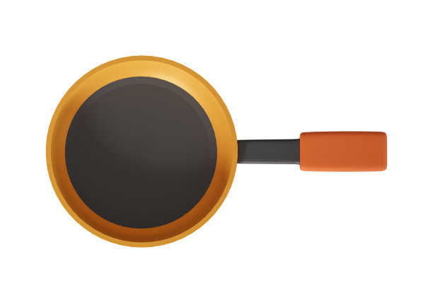 3d煎锅插图视角孤立的白色背景图片下载