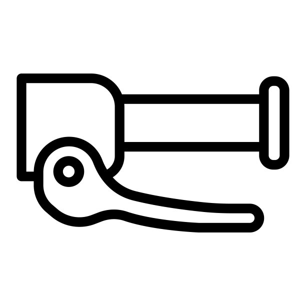 转向手柄夹紧制动线图标，零件和细节的自行车概念，液压制动杆标志在白色背景，自行车杠杆图标轮廓风格。向量图形。图片下载