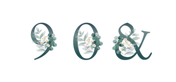 水彩花婚礼请柬模板图案刻字图片下载