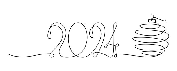 2024连续单线标志。图片下载