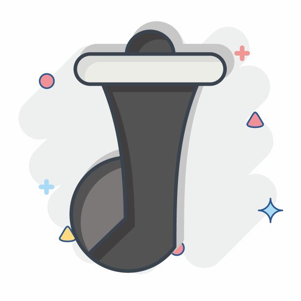 图标汽车喇叭。与备件符号相关。漫画风格。简单的设计可编辑。简单的说明图片下载