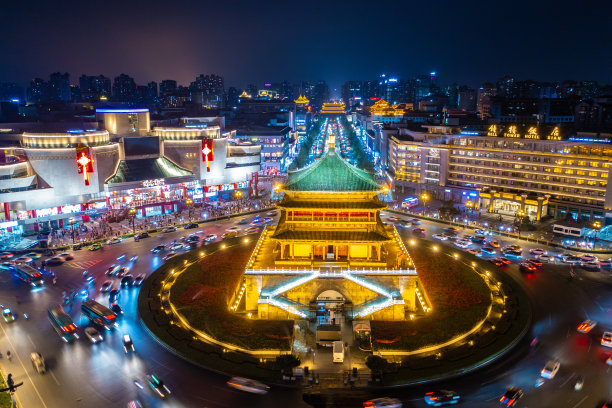 西安钟楼北侧图片下载