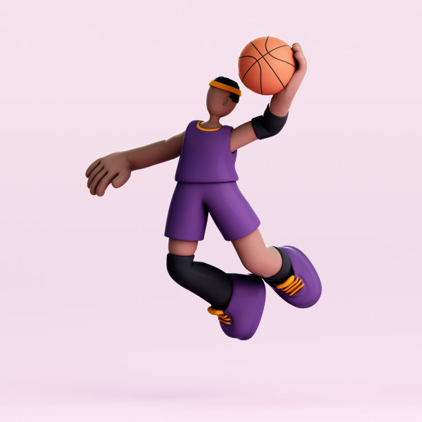 可爱的篮球运动员的3D渲染图片下载