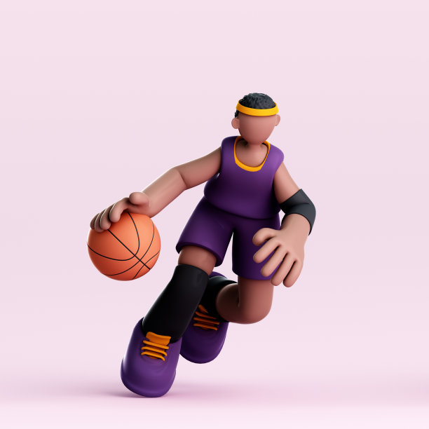 可爱的篮球运动员的3D渲染图片下载