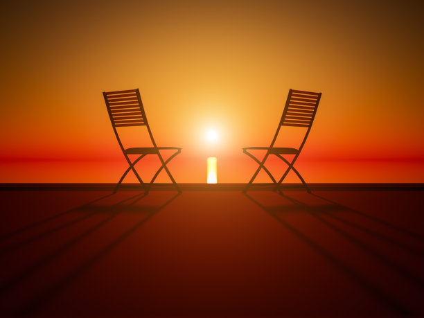 两把沙滩椅图片下载