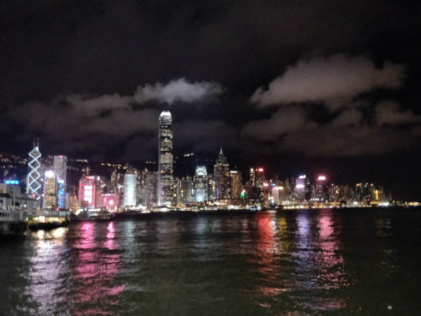 九龙摩天大楼灯光图片下载