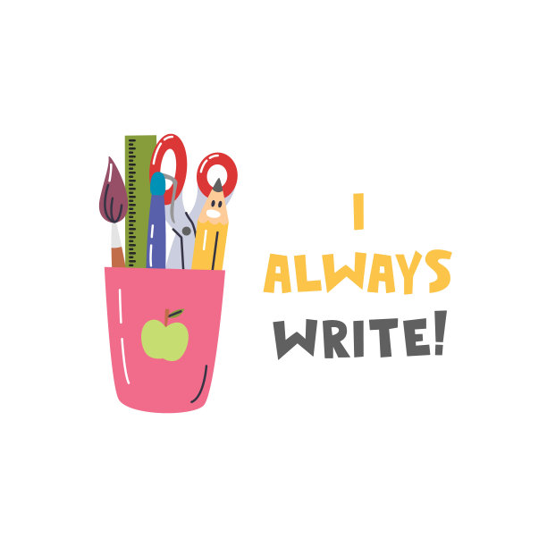 学习用品和我经常写的有趣的字母图片下载