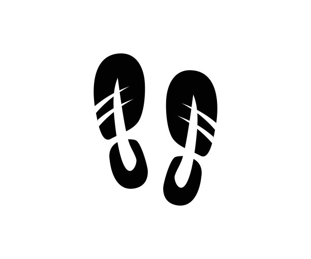 运动鞋打印。干净的鞋印矢量设计和说明。图片下载