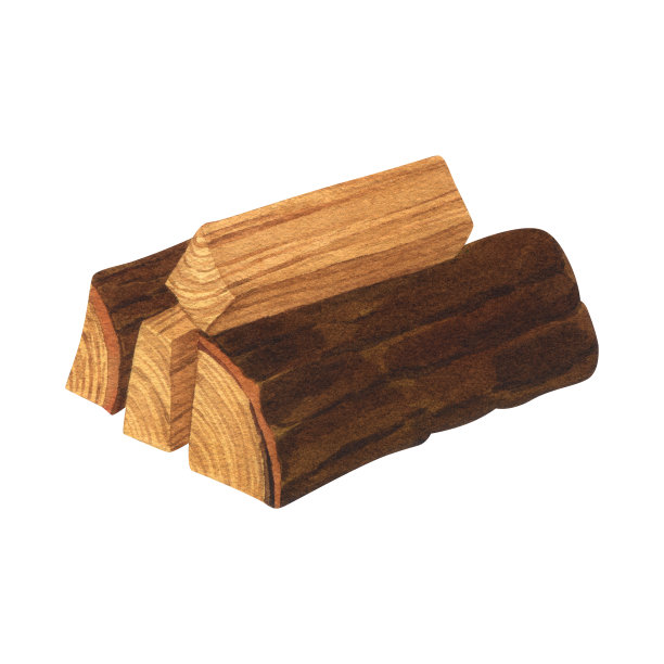 水彩木元素柴火。手绘质朴的插图孤立在白色的背景。完美的印刷品，设计和卡片，徒步旅行和散步，生态风格。图片下载