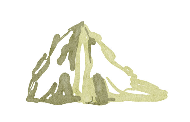 水彩抽象蓝绿色意境风景画图片下载