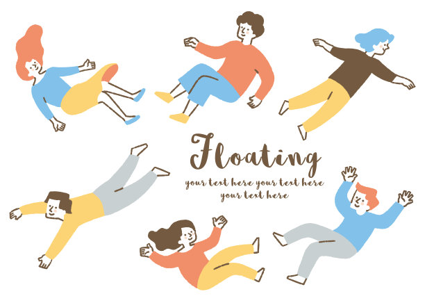 一组漂浮在air_color中的人图片下载