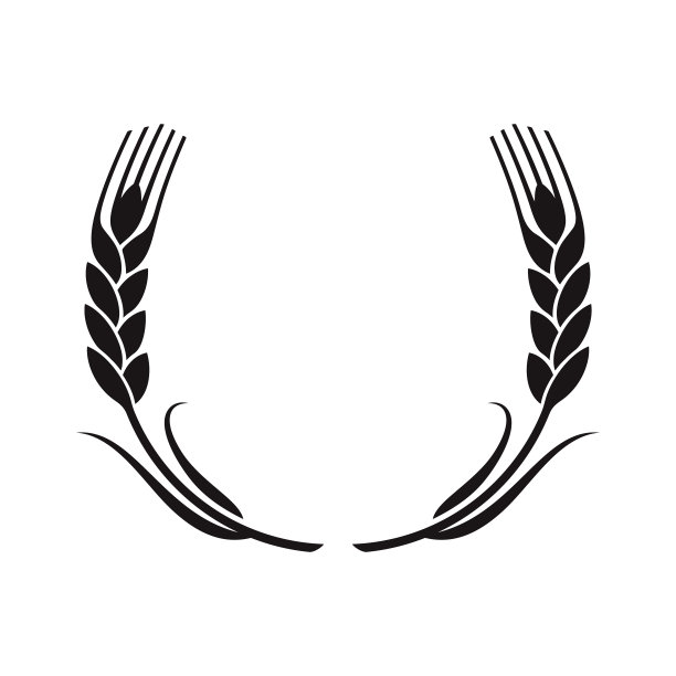 小麦花环向量图片下载