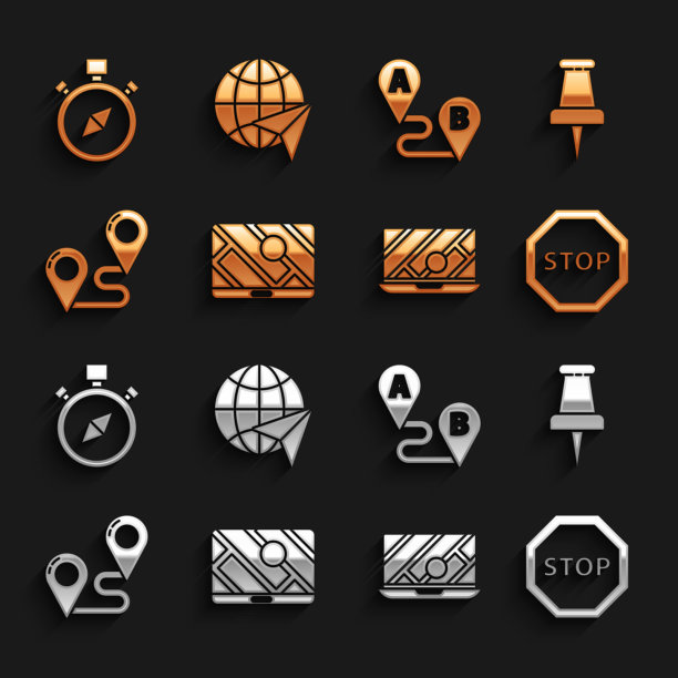 设置城市地图导航推销停车标志图片下载