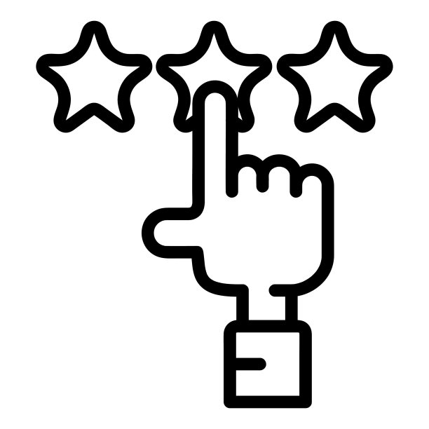 客户评论评级矢量图标。轮廓风格的图标，从广告图标集合，孤立的白色背景。图片下载