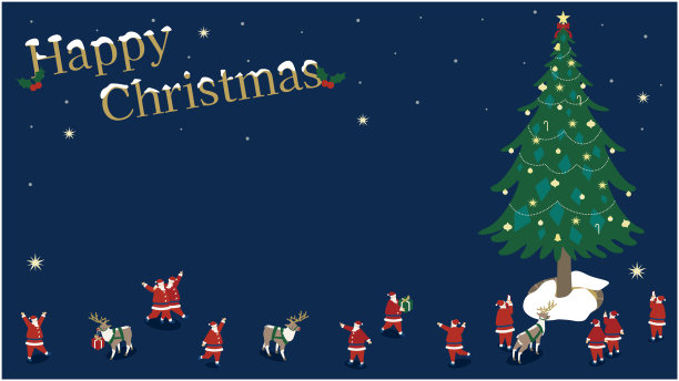 家庭和夫妇享受圣诞节的等距插图图片下载