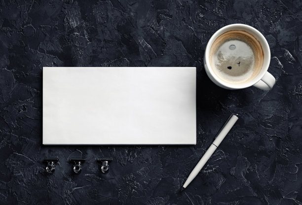 信封，咖啡杯，笔，夹子图片下载