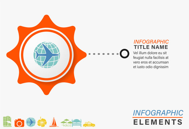 信息图表模板与旅行图标图片下载