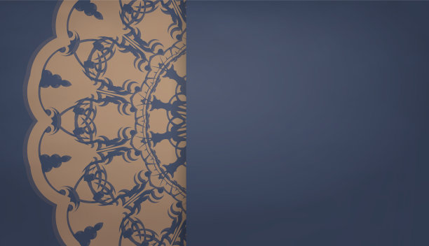 背景在蓝色与复古的棕色图案为图片下载