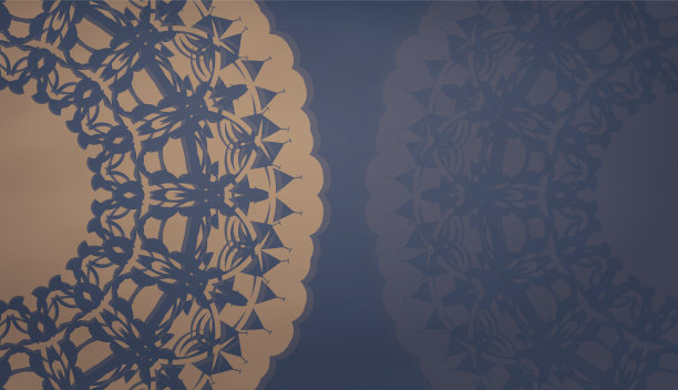 蓝色的横幅与抽象的棕色装饰和图片下载