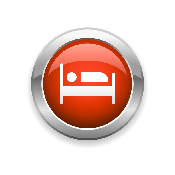 旅行床和睡眠光泽图标图片下载