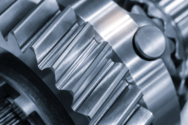 发动机齿轮，工业背景，蓝色调工业汽车服务理念图片下载