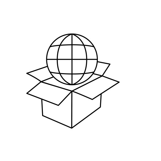 全球包装-航运和物流交付和运输在一个透明的基础上细线图标图片下载