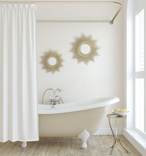 浪漫的浴室。3 d渲染。图片下载