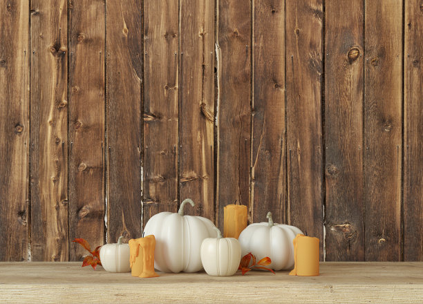 秋天的装饰。秋天的装饰。3 d渲染。图片下载