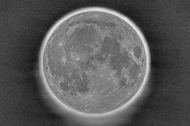 在漆黑的夜晚，满月带着许多星星。图片下载