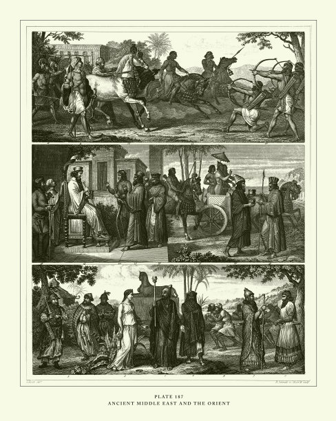 1851年古代中东复古雕刻插图图片下载