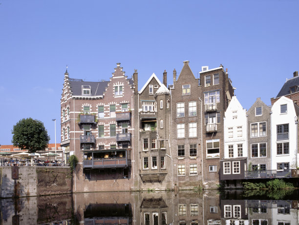 荷兰鹿特丹德尔夫港的历史城市景观图片下载