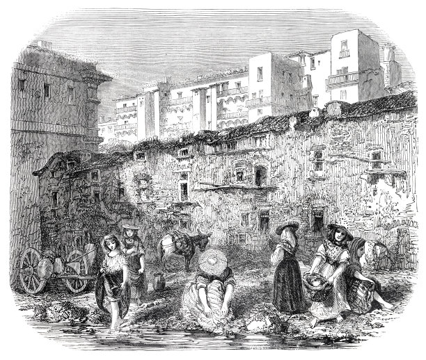 女人们在阿雅克肖宫前洗衣服，1854年图片下载