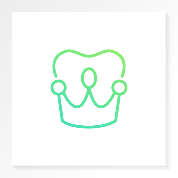 牙冠标志与牙齿和牙冠图标图片下载