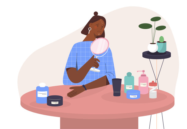 女人用美容程序矢量概念图片下载