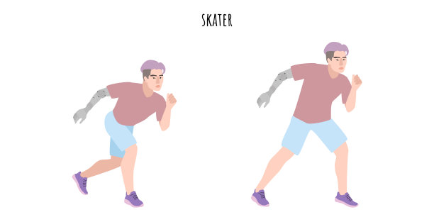 戴假手的人在做滑冰运动图片下载