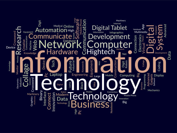 词云背景信息技术概念。计算机网络系统用于internet通信技能的培养。矢量插图。图片下载