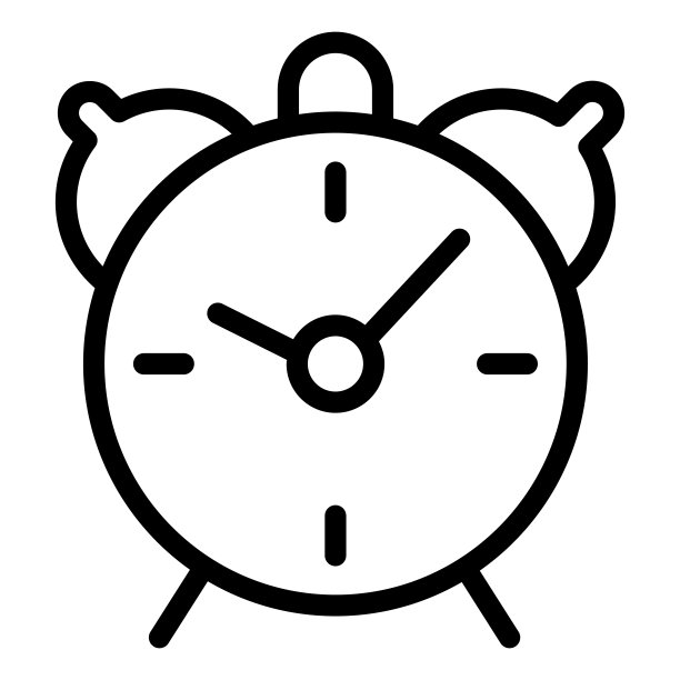 闹钟线图标，回到学校的概念，表手表标志在白色背景，复古闹钟图标在轮廓风格的移动概念网页设计。矢量图形。图片下载