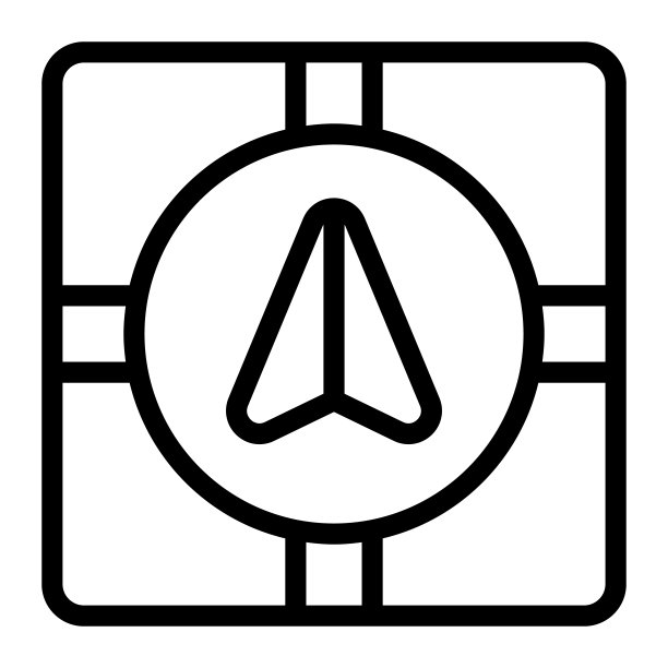 GPS导航标记和十字路口线图标，导航概念，导航箭头在城市地图标志白底，路线图与指针在轮廓。矢量图形。图片下载