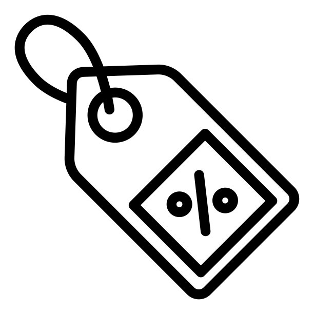 购物标签线图标，市场概念，白色背景上的特别优惠标志，提纲风格移动概念网页设计中的百分比折扣标签图标。矢量图形。图片下载