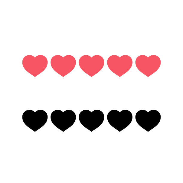 设计的爱情评级，反馈评级与心脏图标图片下载