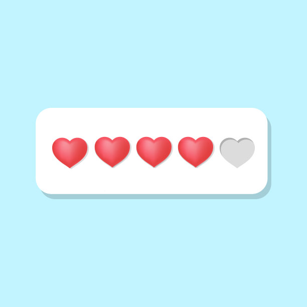 设计的爱情评级，反馈评级与心脏图标图片下载